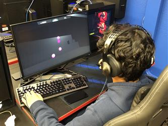 Student playing game